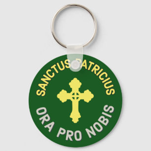 St. Patrick Pray For Us Latin Mass Catholic Green Key Ring