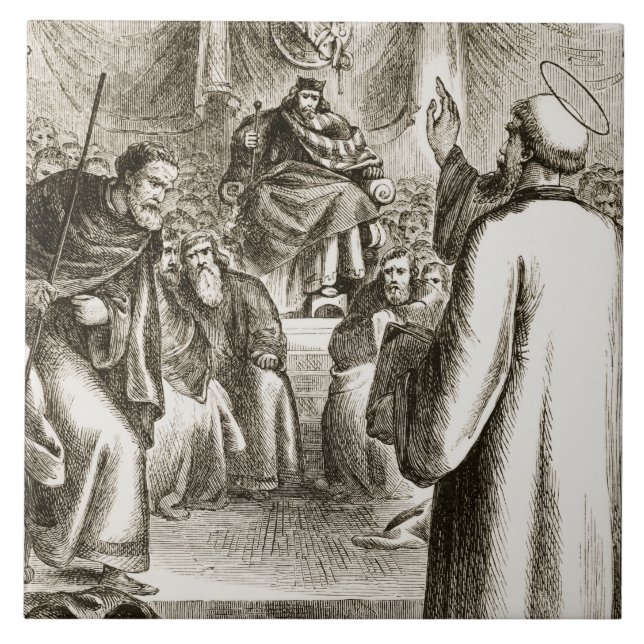 St. Patrick preaching at Tara, from 'The Trias Thu Tile (Front)