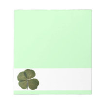 St Patrick Real 4 Leaf Clover Get Lucky Notepad 1