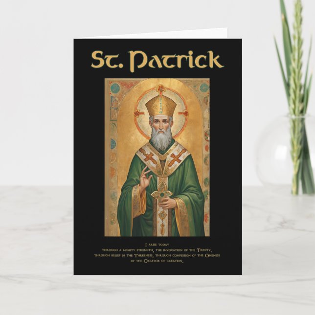 St Patrick Roman Catholic Prayer  Card (Front)