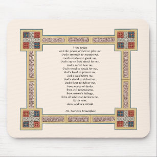 St. Patrick’s Breastplate Prayer with Celtic Knots Mouse Mat