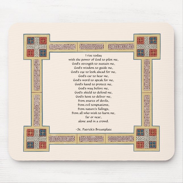 St. Patrick’s Breastplate Prayer with Celtic Knots Mouse Mat (Front)