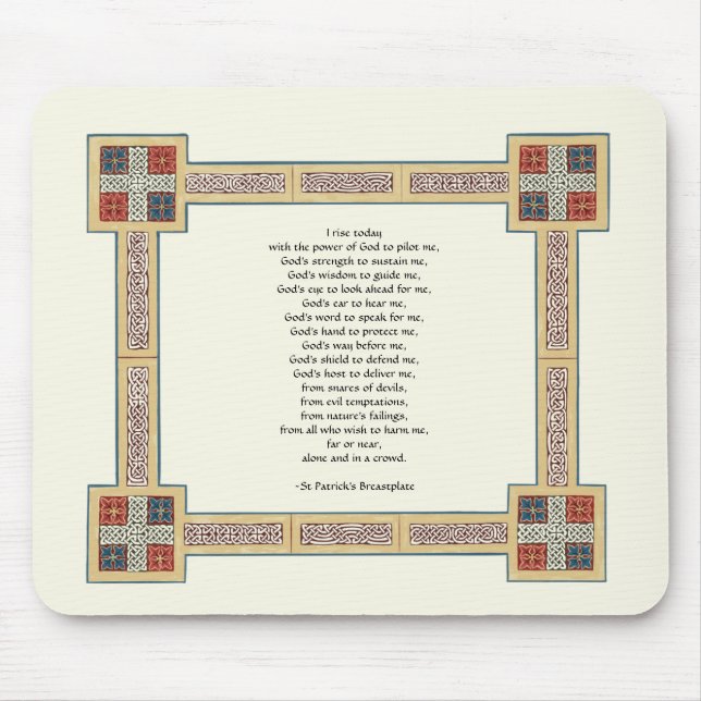 St. Patrick’s Breastplate Prayer with Celtic Knots Mouse Mat (Front)