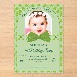 St. Patrick’s Day 1st Birthday Acrylic Invitations