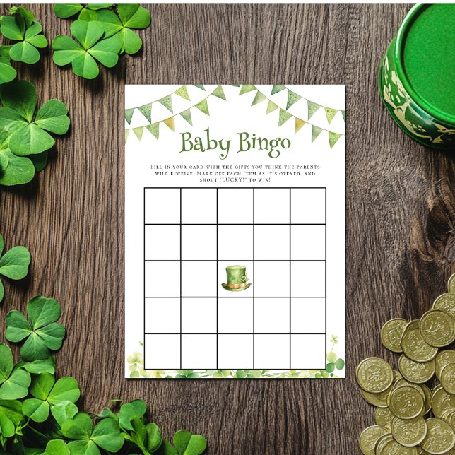 St Patrick’s Day Baby Shower Bingo Game Card (St Patrick’s Day Baby Shower Bingo Game Card)