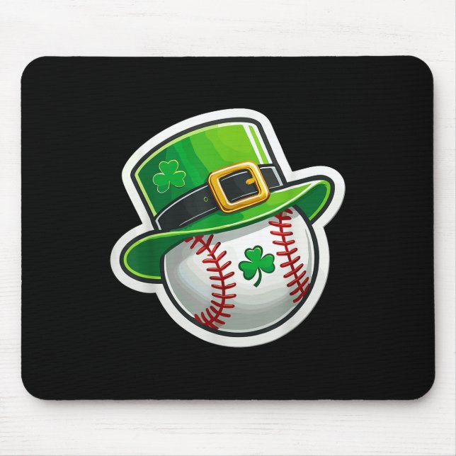 St. Patrick’s Day Baseball Clover Hat Lucky Shamro Mouse Mat (Front)