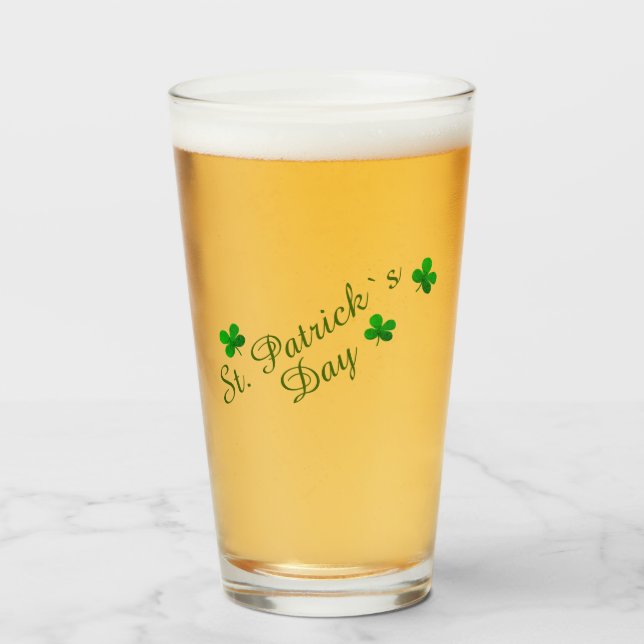 St Patrick`s day Beer Glass (Front Filled)