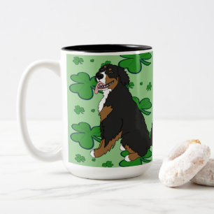 St. Patrick’s Day Bernese Mountain Dog Two-Tone Coffee Mug