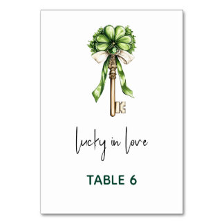 St. Patrick’s Day Bridal Shower Table Number