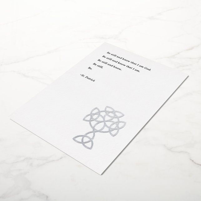 St. Patrick’s Day Celtic Cross | St. Patrick Quote Foil Holiday Card (Rotated)
