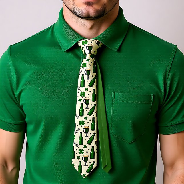St. Patrick’s Day Cheers & Clovers Necktie (St. Patrick’s Day Cheers & Clovers Necktie)