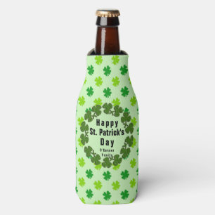 St. Patrick’s Day Clover Custom Name Personalised  Bottle Cooler