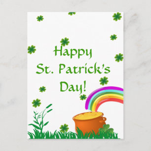 St. Patrick’s Day Clover Golden Pot  Postcard