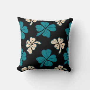 St. Patrick`s day Clover Shamrock Drawing Pattern Cushion