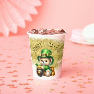 St. Patrick’s Day Cute Bear Green Gold Pot Paper Cups