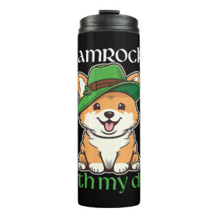 St. Patrick´s Day - cute Dog with hat Thermal Tumbler