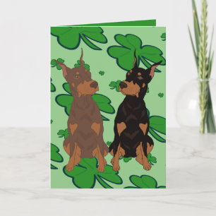 St. Patrick’s Day Doberman Pinscher Holiday Card