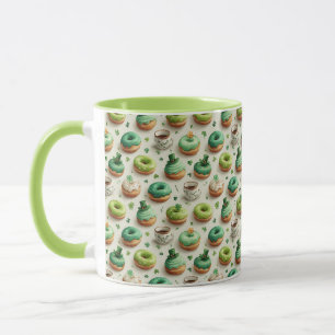 St. Patrick’s Day Donuts & Coffee Watercolor Mug