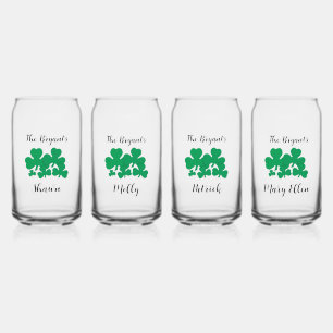 St Patrick’s Day Family Personalised Design Can Glass
