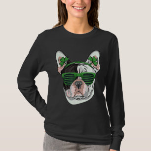 St Patrick S Day French Bulldog Sunglasses Cute Ir T-Shirt