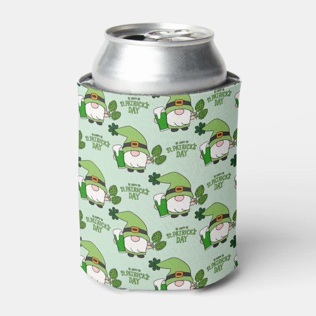 St. Patrick’s Day Gnome Beer Can Cooler (Can Front)