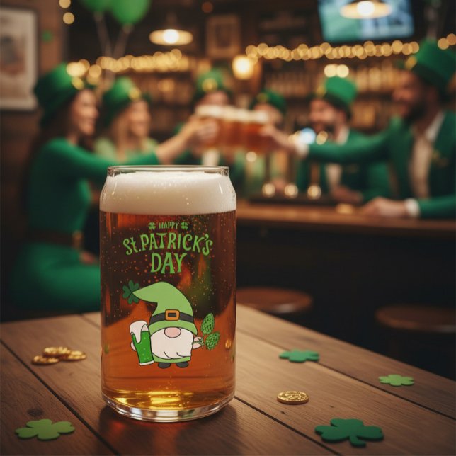 St. Patrick’s Day Gnome  Can Glass (Creator Uploaded)