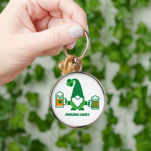 St. Patrick’s Day Gnome with Beer Mug Key Ring