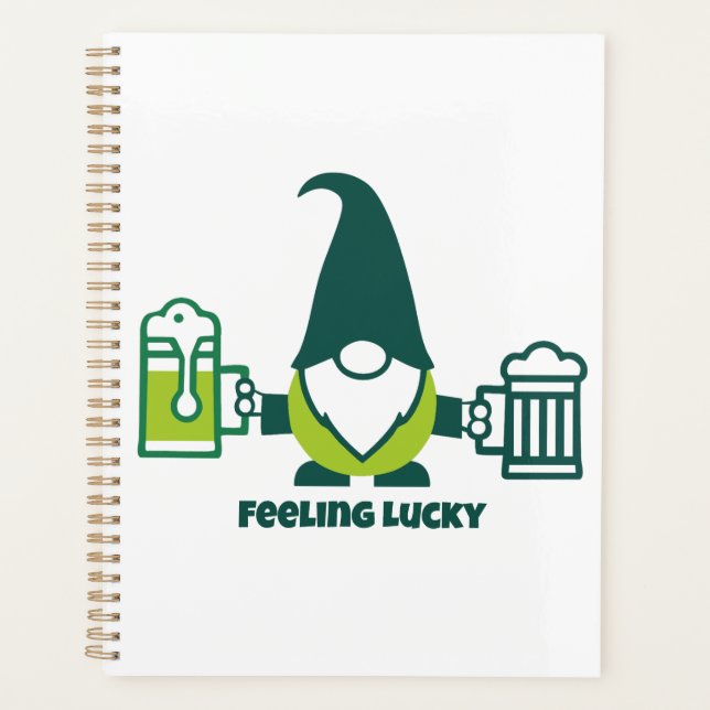 St. Patrick’s Day Gnome with Beer Mug Planner (Front)