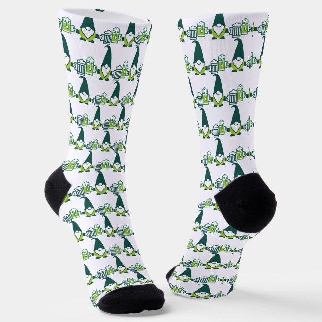 St. Patrick’s Day Gnome with Beer Mug Socks (Angled)