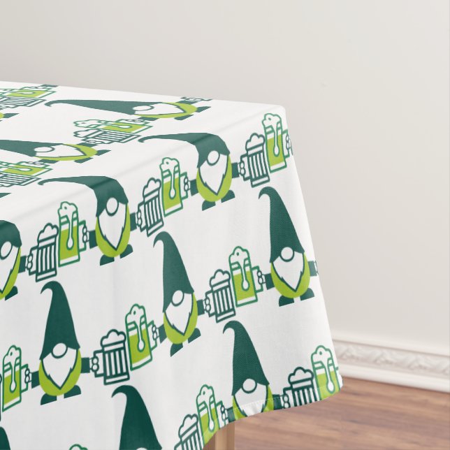St. Patrick’s Day Gnome with Beer Mug Tablecloth (In Situ)