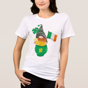 St. Patrick’s Day Gnome with Pot of Gold Tri-Blend Shirt