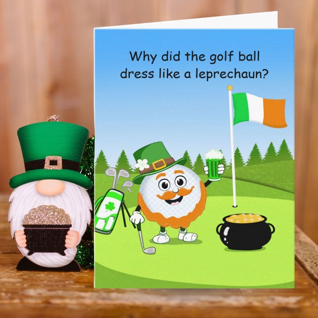 St. Patrick’s Day Golf Ball Leprechaun Riddle Card (Creator Uploaded)