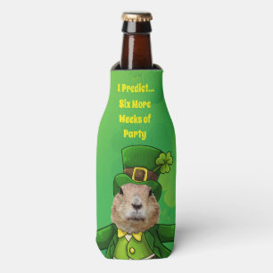St. Patrick’s Day Groundhog Party Animal Bottle Cooler