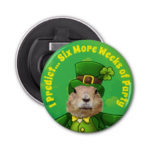 St. Patrick’s Day Groundhog Party Animal Bottle Opener