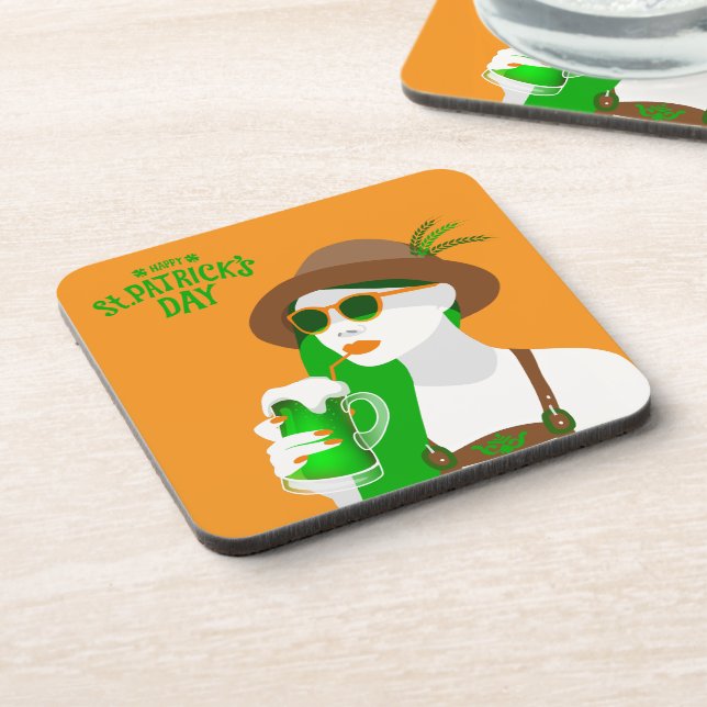 St. Patrick’s Day Hard Plastic Beverage Coaster (Left Side)