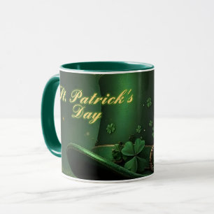 St. Patrick’s Day Hat and Shamrock Design Mug