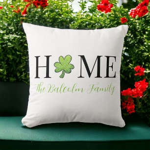 St. Patrick’s Day HOME Shamrock Cushion