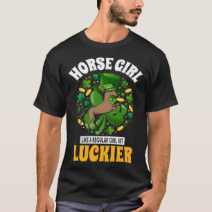 St Patrick s Day Horse Girl Equestrian Horse Lucky T-Shirt
