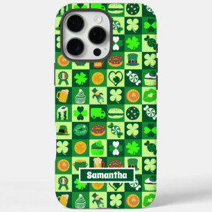 St. Patrick’s Day Icons Seamless Pattern iPhone 16 Pro Max Case