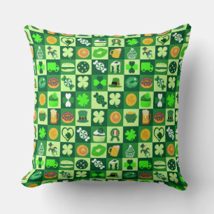 St. Patrick’s Day Icons Seamless Pattern Cushion