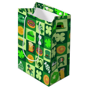 St. Patrick’s Day Icons Seamless Pattern Medium Gift Bag