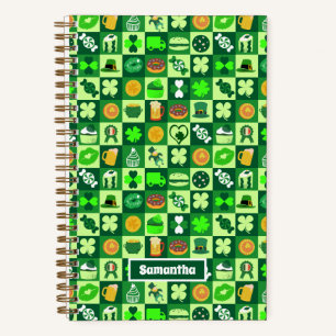 St. Patrick’s Day Icons Seamless Pattern Notebook