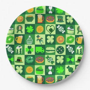 St. Patrick’s Day Icons Seamless Pattern Paper Plate