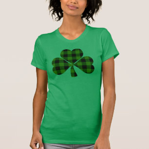 St. Patrick’s day, Irish green plaid shamrock T-Shirt