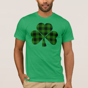 St. Patrick’s day, Irish green plaid shamrock T-Shirt