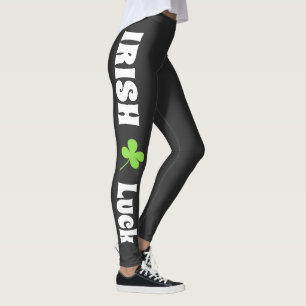 St. Patrick`s Day Irish Luck Modern Black Leggings