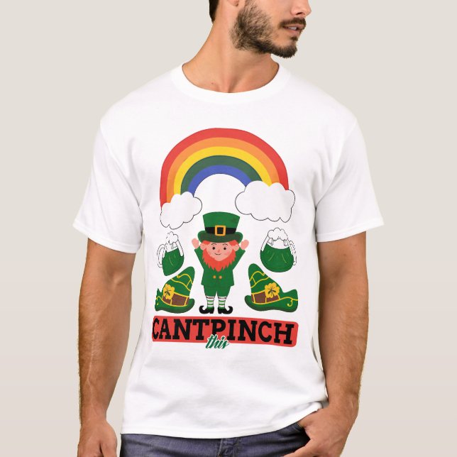 St. Patrick’s Day Leprechaun and Rainbow T-Shirt D (Front)