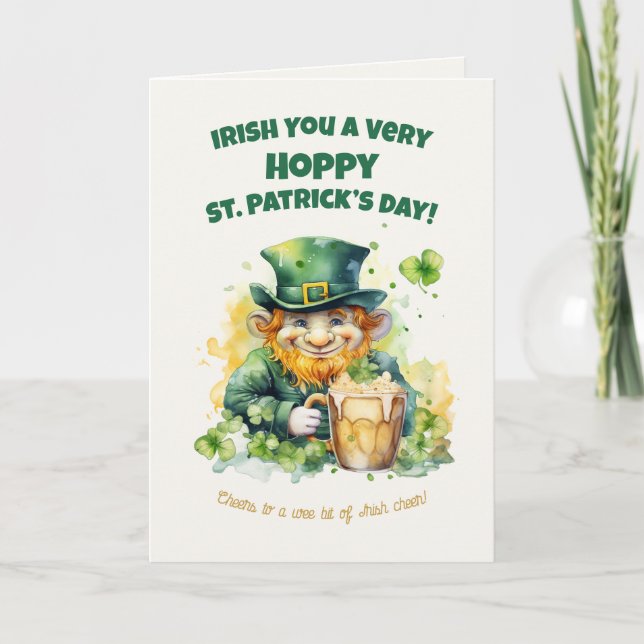 St. Patrick’s Day Leprechaun Funny Card (Front)