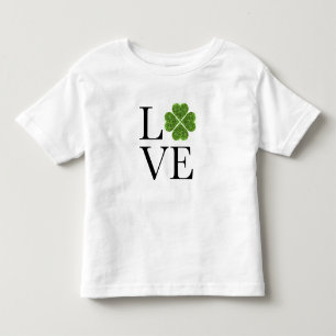 St. Patrick’s day   Love   green glitter shamrock Toddler T-Shirt