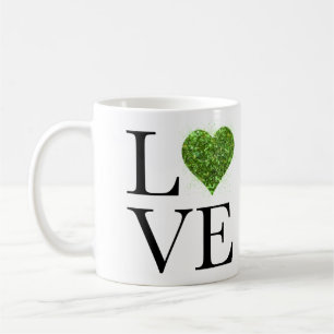 St. Patrick’s day Love green glittering heart Coffee Mug